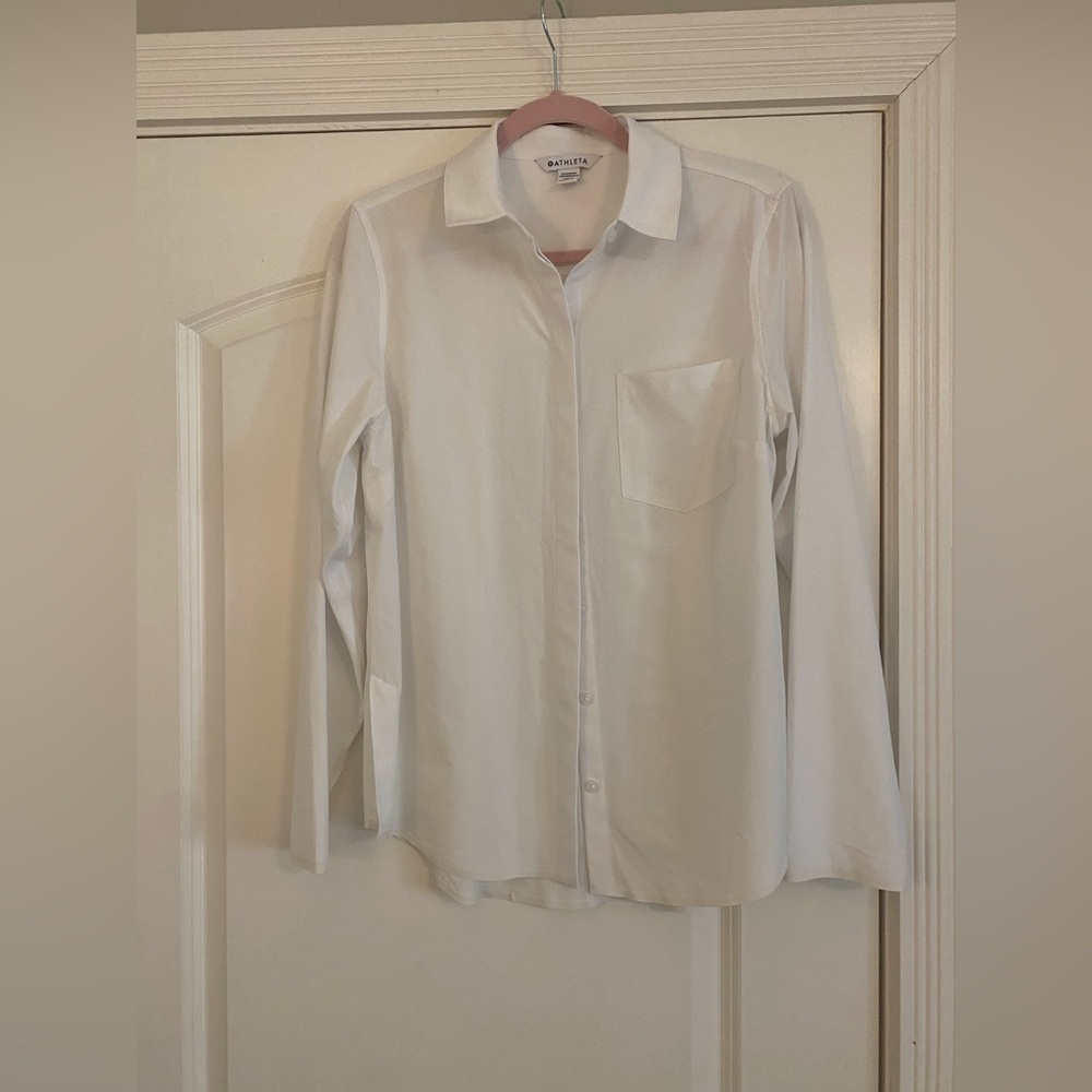 Athleta White Button Down Shirt